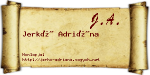 Jerkó Adriána névjegykártya